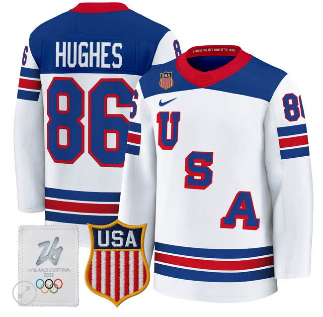 Men 2026 USA Olympic #86 Jack Hughes white NHL Jersey->more nhl jerseys->NHL Jersey